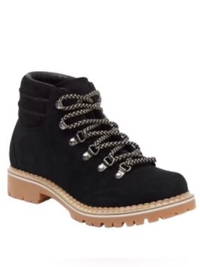 Montelliana 1965 Alce Black Suede Hiking Ankle Boots Made Italy Women's 7